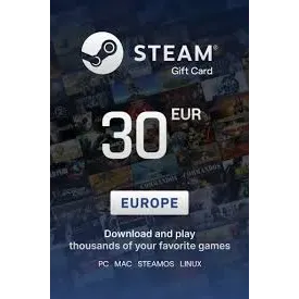 Steam Wallet Gift Card 30 EUR Steam Key EUROPE