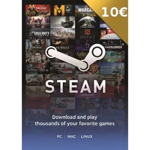 Steam Wallet Gift Card 10 EUR Steam Key EUROPE - €10 Steam Gift Card ...