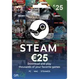 Steam Wallet Gift Card 25 EUR Steam Key EUROPE