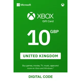 Xbox 10 GBP Gift Card (United Kingdom) - Automatic delivery