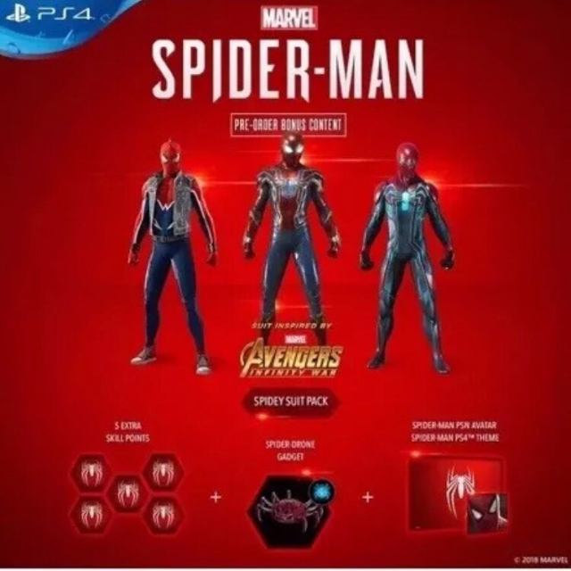 Marvels Spider Man Preorder Dlc Items Ps4 Ps4 Games - unlocked iron man roblox