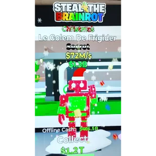 Fortnite Steal The Brainrot | Super Ultra Rare Secret 🎄 Christmas Le Golem De Frigider 72M/s