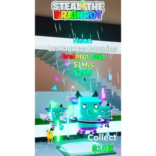 Fortnite Steal The Brainrot | SUPER RARE NEON Los Vaquitas Saturnitas 1M/s Brainrot God