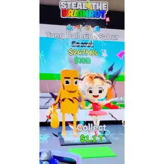 Fortnite Steal The Brainrot | Super Ultra Rare ❄️🚽🎆🌊 Traited Tung Ballerina Sahur 247M/s