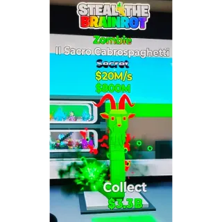 Fortnite Steal The Brainrot | Super Ultra Rare Secret Zombie |I Sacro Cabrospaghetti 20M/s