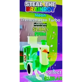 Fortnite Steal The Brainrot |Super Rare Secret Neon TRENOSTRUZZO TURBO 2.8M/s