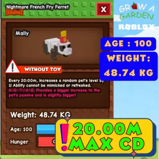 HUGE NIGHTMARE FRENCH FRY FERRET | 20M MAX CD (WITHOUT TOY)
