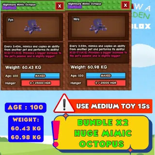 X2 HUGE MIMIC OCTOPUS