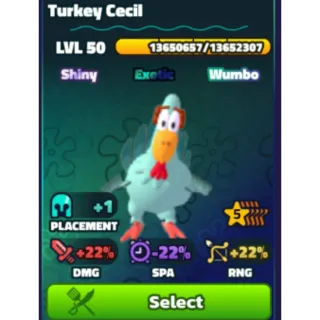 Spongebob Tower Defense | 5 Star Shiny Wumbo Turkey Cecil