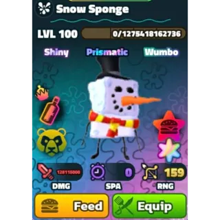 Spongebob Tower Defense | Superstar Shiny Wumbo Neptune Crown Snow Sponge