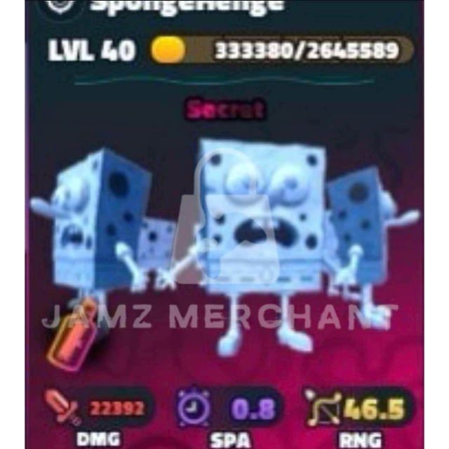 Spongehenge [Secret Formula] [Shiny Wumbo] 5-Star - SpongeBob Tower Defense Item