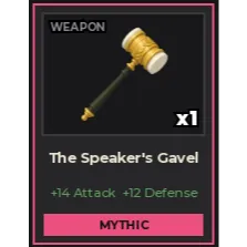 Idle Mafia Game | Mythic Speaker's Gavel