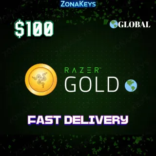 $100 USD RAZER GOLD STOCKABLE 🌎GLOBAL ⚡FAST DELIVERY