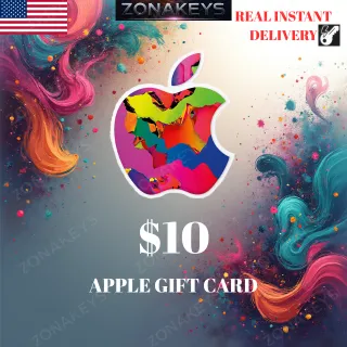 $10.00 USD Apple ITUNES GIFT CARD US ⚡INSTANT DELIVERY ⚡