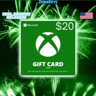 $20.00 USD Xbox Gift Card (US) Stockable ⚡INSTANT DELIVERY ⚡