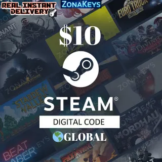 $10.00 Steam GIFT CARD 🌎GLOBAL ⚡INSTANT DELIVERY 🚁