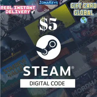 $5.00 USD Steam GIFT CARD 🌎GLOBAL ⚡INSTANT DELIVERY 🚁
