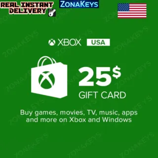 $25.00 Xbox Gift Card (US) Stockable ⚡INSTANT DELIVERY ⚡