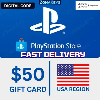 $50.00 USD PlayStation Store (USA) ✅ Stockable ⚡ FAST DELIVERY