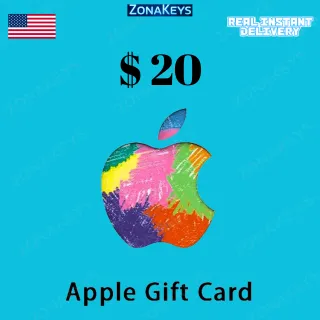 $20.00 USD Apple ITUNES GIFT CARD US ⚡INSTANT DELIVERY ⚡
