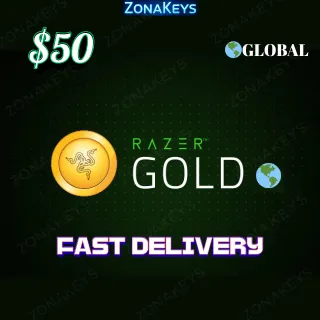 $50 USD RAZER GOLD STOCKABLE 🌎GLOBAL ⚡FAST DELIVERY