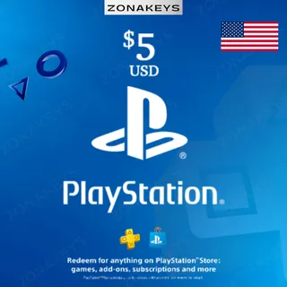 $5.00 USD PlayStation Store (USA) ✅ Stockable ⚡INSTANT DELIVERY 🚁