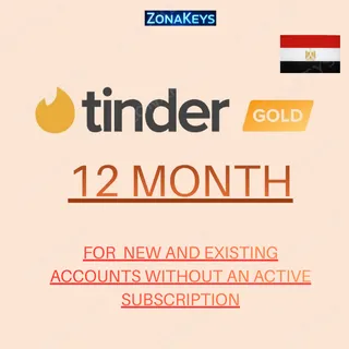 Tinder GOLD 12 Month ✅ Egypt (🌎GLOBAL - VPN REQUIRED) ⚡INSTANT DELIVERY