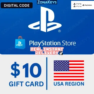 $10.00 USD PlayStation Store (USA) ✅ Stockable ⚡INSTANT DELIVERY 🚁