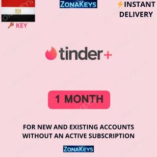 Tinder Plus 1 Month ✅ Egypt (🌎GLOBAL - VPN REQUIRED) ⚡INSTANT DELIVERY⚡
