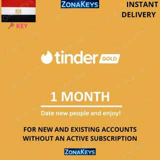 Tinder GOLD 1 Month ✅ Egypt (🌎GLOBAL - VPN REQUIRED) ⚡INSTANT DELIVERY⚡