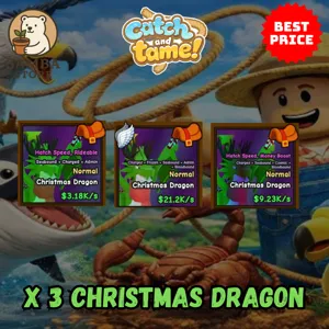 X 3 CHRISTMAS DRAGON