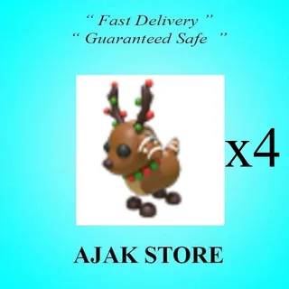 x4 Gingerbread Reindeer
