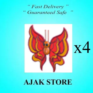 x4 Vermilion Butterfly