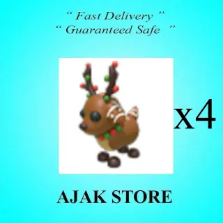 x4 Gingerbread Reindeer