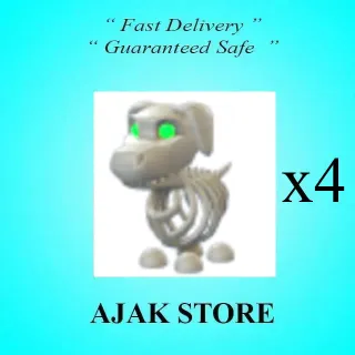 x4 Halloween White Skeleton Dog