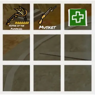 COMBOS 💜 : Scythe of the pumpking + Musket ( Duped unserial ) 🔥LIMITED✅