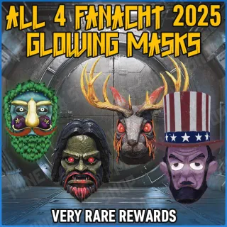 All 4 Fasnacht Glowing Masks