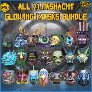 Fallout 76 PC All 21 Fasnacht Glowing Masks Complete Set