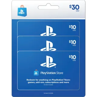 $30.00 USD PlayStation Store (3x 10 USD) 🇺🇸