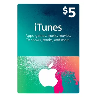 iTunes Gift Card 5 USD (Instant Delivery) 🇺🇸
