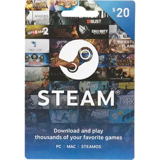 Steam Wallet $20 USD Gift Card 