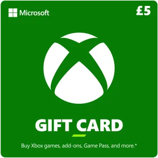 5.00 GBP Xbox gift card - UK