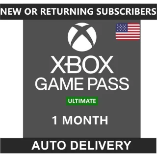 Xbox 1 Month Ultimate Game Pass (US Code)