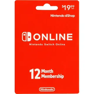Nintendo Switch Online 12-month (U.S. Digital Code)