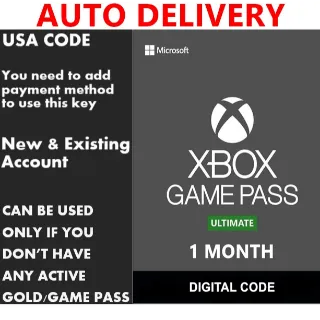 Xbox 1 Month Ultimate Game Pass (US Code)