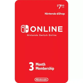 Nintendo Switch Online 3 Month Individual Membership (Digital Code)