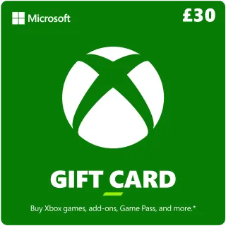 £30 Xbox Digital Gift Card - UK