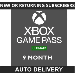 Xbox 9 Month Ultimate Game Pass (READ THE DESCRIPTION)! 