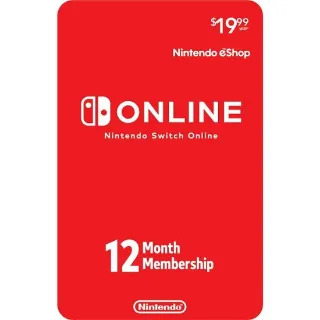 Nintendo Switch Online 12 Month Individual Membership (Digital Code)