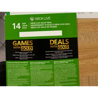 14 Day Xbox Live Gold (Xbox 360 Only)!!